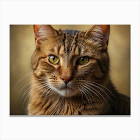 Portrait Of A Tabby Cat 2 Canvas Print