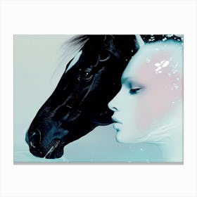 Horse And A Woman Canvas Print