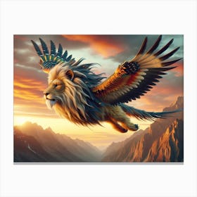 Flying Lion Bird Canvas Print