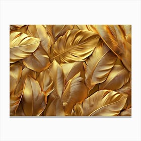 Gold Feathers Canvas Print