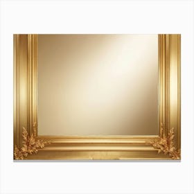 Bright Gold Metallic Border Featuring A Smooth Texture Elegantly Framing The Edge Of A Decadent A (1) Canvas Print