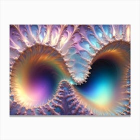 Abstract Image Of Swirling, Delicate, And Iridescent Patterns In Shades Of Purple, Pink, And Blue Canvas Print