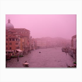 Venice pink photo water sky city architecture photography Canvas Print