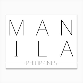 Manila Philippines Typography City Country Word Canvas Print