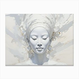 White Shades - Portrait Asian Woman Canvas Print