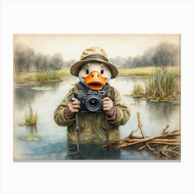 Duck Photographer Canvas Print