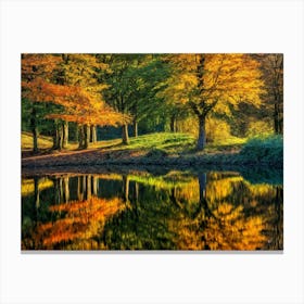 Serene Autumn Reflections 12 Canvas Print