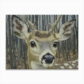 Deer In The Woods 1 Canvas Print