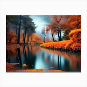 Autumn River By Daniel Kozlov Canvas Print