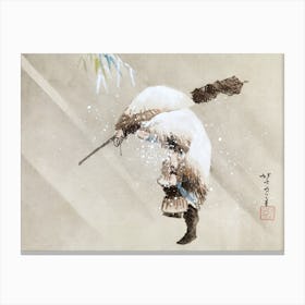  Fisherman In The Snow, Katsushika Hokusai Canvas Print