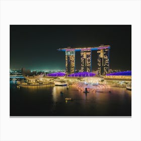 Singapore Marina Bay Sands At Night Canvas Print