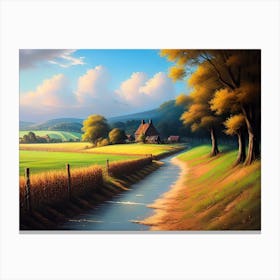 Road Through The Countryside Canvas Print
