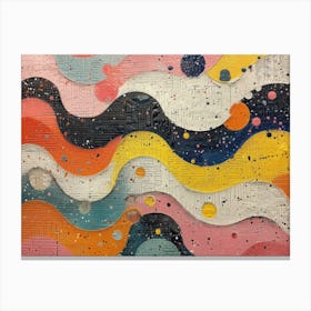 RetroRiso Revival: Embracing Analog Charm in Modern Design:Waves' Canvas Print