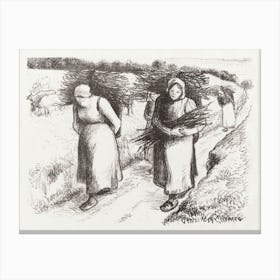 Firewood Carriers (1896), Camille Pissarro Canvas Print