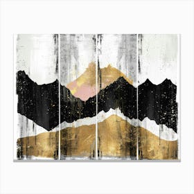 Gold And Black Mountains 18 Canvas Print