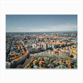 Aerial Photo City Life Milan, Italy Milan City Skyline Print | Wall Art Canvas Print