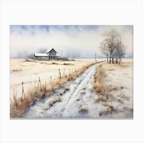 Winter Farmhouse 1 Canvas Print