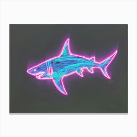 Neon Pastel Pink Blue Shark 6 Canvas Print
