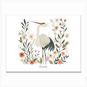 Little Floral Crane 1 Poster Canvas Print