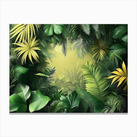 3d Tropical Forest, Wild Jungle 3 Canvas Print