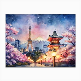 Japanese Cherry Blossoms Canvas Print