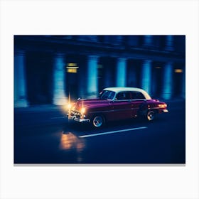 Speeding Through The Havana Night Canvas Print