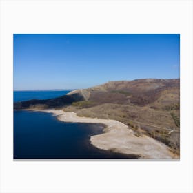 Volga River Art Poster, Russia, Samara Region, Zhiguli Mountains, reflection of the Molodetsky Kurgan Mountain on the Volga Canvas Print