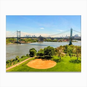 Bridge and Baseball Diamond in New York City Canvas Print