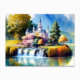 Castle By The Water Canvas Print