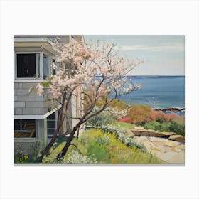 Grey House On The Coast - expressionism Canvas Print