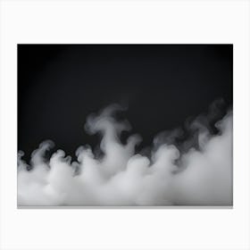 Abstract White Smoke On Black Background Canvas Print