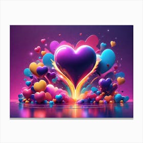 Colorful Heart Creative Art Print 35 Canvas Print