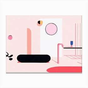 Pink Living Room Canvas Print