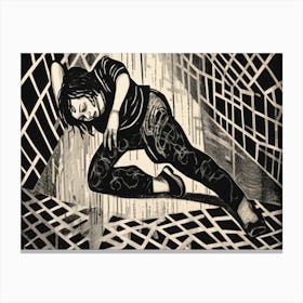 Woman In A Cage Canvas Print