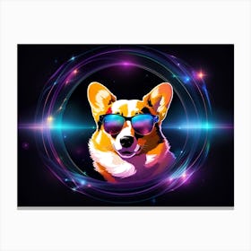 Corgi In Sunglasses 12 Canvas Print