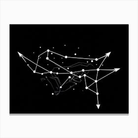 Abstract Composition Featuring A Black Hand Formed By A Constellation Of Arrows And Pointers Set In 2 1 Canvas Print