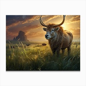 Elk In The Grass 1 Canvas Print