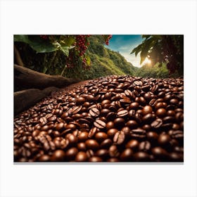 Coffee Beans In The Forest Canvas Print