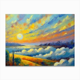 Sunset Over Clouds Canvas Print