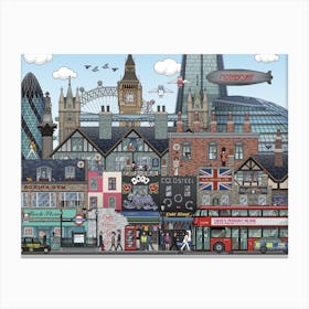 London Pixel Canvas Print