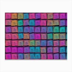 A Wall Of Colorful Squares, Resembling Packages Or Boxes Canvas Print