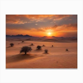 Sunset In The Desert 5 Canvas Print