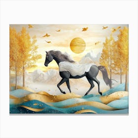 Horse In The Sunset Canvas Print