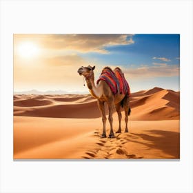 Camel In The Desert 12 Canvas Print