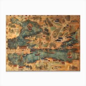 The Village Map 2 Canvas Print