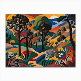 Abstract Landscape With Trees Canvas Print