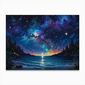 Night Sky With Stars 10 Canvas Print