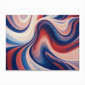 Abstract Image Of Swirling, Flowing Lines In Shades Of Blue, Red, And White Canvas Print