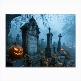 Graveyard Halloween Canvas Print