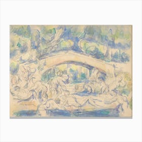 Bathers Under A Bridge, Paul Cezanne Canvas Print